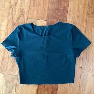 CRZ double lined crop tee -green sm
